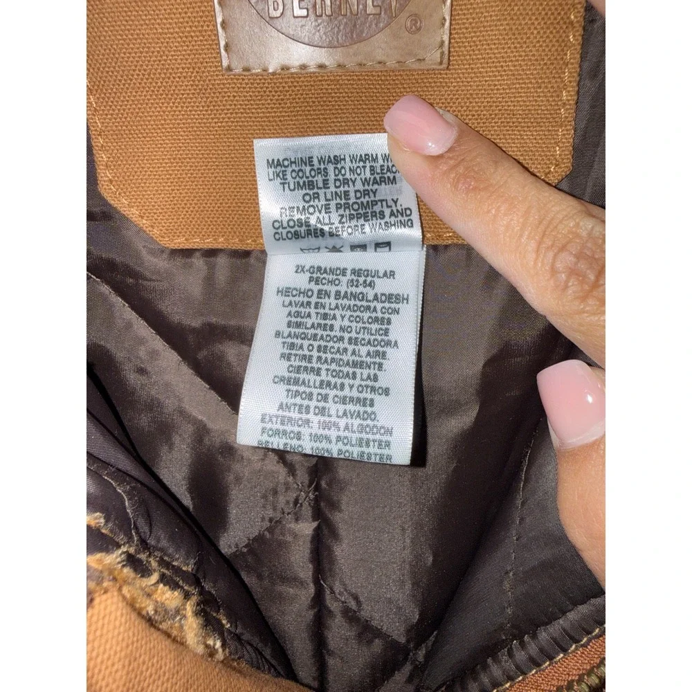 Berne Mens CH416BD Brown Cotton Duck Quilted Lined Work Jacket Coat 2XL Regular - Picture 4 of 4